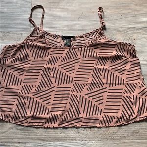 F21 Patterned Mauve/Tan Crop Top size Medium